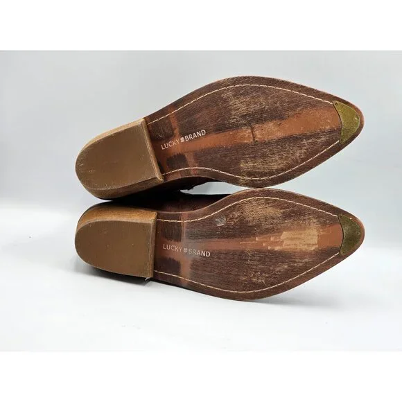 Lucky Brand Women's Brown Leather Caelyn Buckle Accents Ankle Bootie Sz 11 2972 - Picture 6 of 16